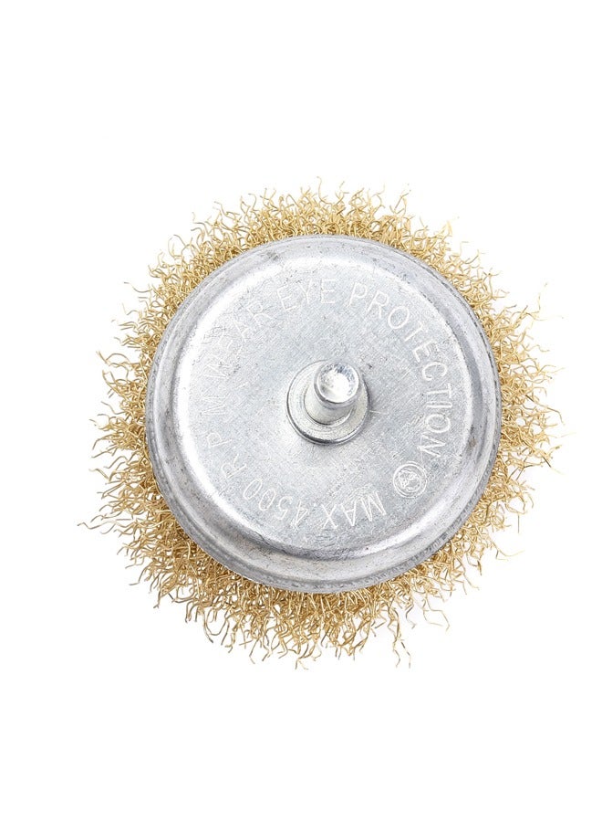 LAWAZIM Wire Cup Brush -2.5inch- Heavy-Duty Brass Wire Brush Attachment with Crimped Bristles for Power Tools - Ideal for Rust Removal, Metal Cleaning, and Surface Preparation with Maximum 4500 RPM - Image 2