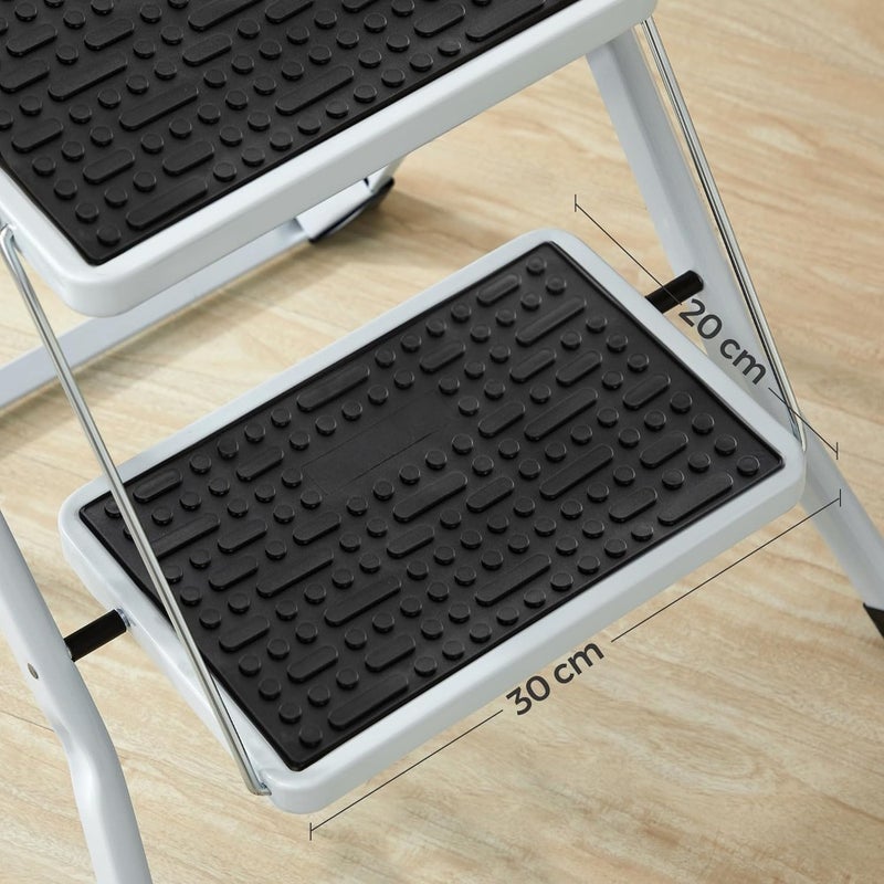 Folding 2-Step Stool for Indoor Use, Steel Construction, Black, 150kg Load Capacity - Image 5