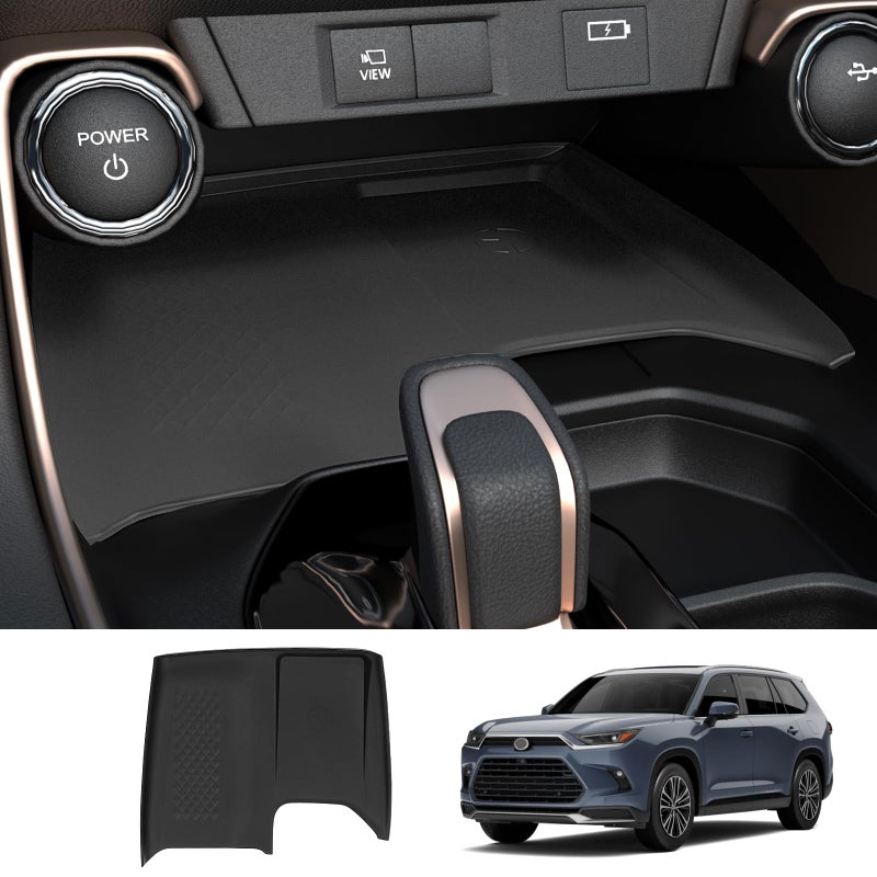 HOUCLEMIC Wireless Charging Anti-Slip Mat for Grand Highlander Accessories, Black Silicone Protective Pad for 2026 2025 2024 Grand Highlander Accessories - Image 1
