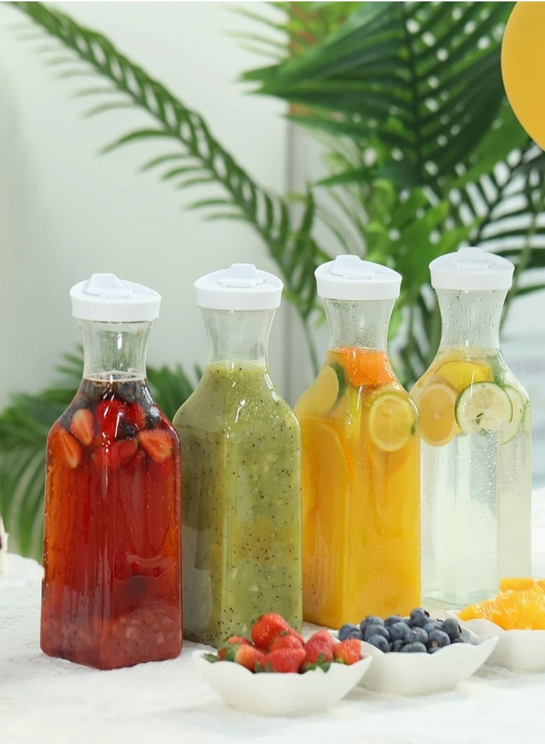 1.5L plastic bottle . square juice bottle . transparent drink container . flip top water bottle . large plastic milk bottle . iced tea bottle . kitchen beverage container . cold drink storage bottle . plastic fridge bottle . juice bottle with lid - Image 1