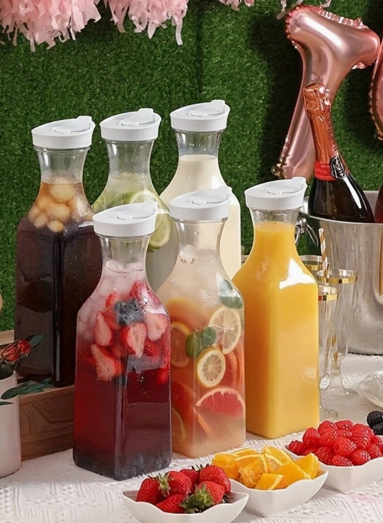 1.5L plastic bottle . square juice bottle . transparent drink container . flip top water bottle . large plastic milk bottle . iced tea bottle . kitchen beverage container . cold drink storage bottle . plastic fridge bottle . juice bottle with lid - Image 3