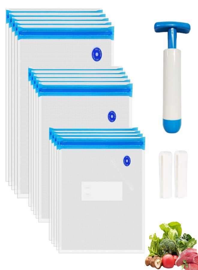 O2frepak 15 Pack Reusable Sous Vide Bags,BPA-Free Vacuum Seal Bags of 3 Sizes with Pump and 2 Seal Clips for Sous Vide Cooking and Food Storage - Image 1