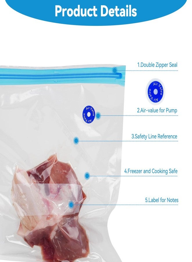 O2frepak 15 Pack Reusable Sous Vide Bags,BPA-Free Vacuum Seal Bags of 3 Sizes with Pump and 2 Seal Clips for Sous Vide Cooking and Food Storage - Image 3
