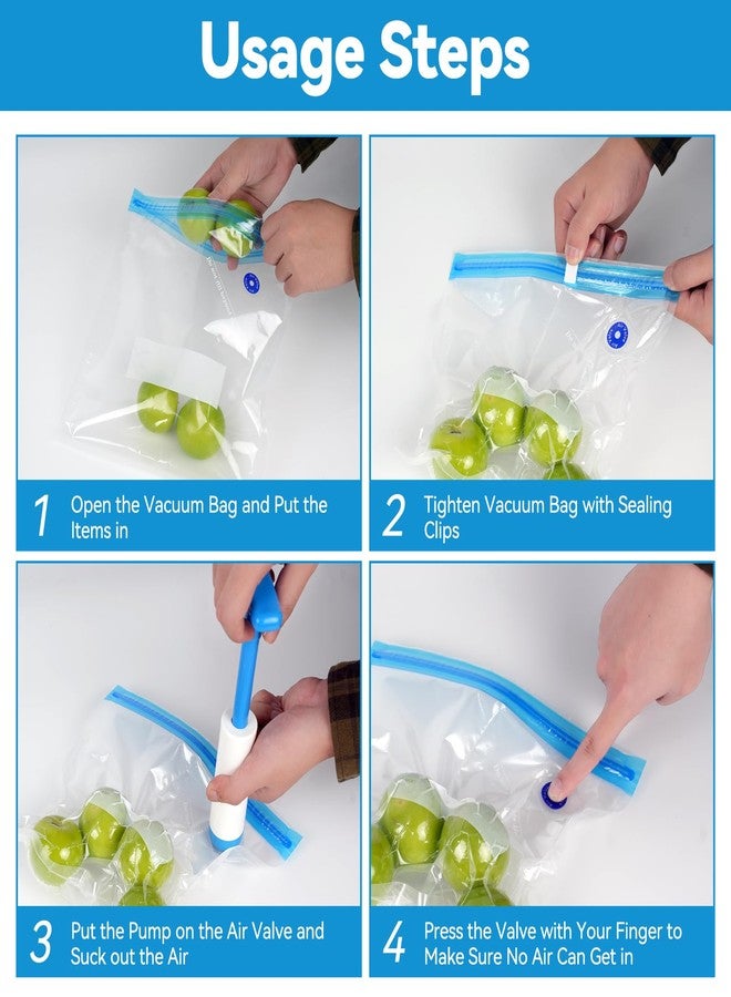 O2frepak 15 Pack Reusable Sous Vide Bags,BPA-Free Vacuum Seal Bags of 3 Sizes with Pump and 2 Seal Clips for Sous Vide Cooking and Food Storage - Image 4