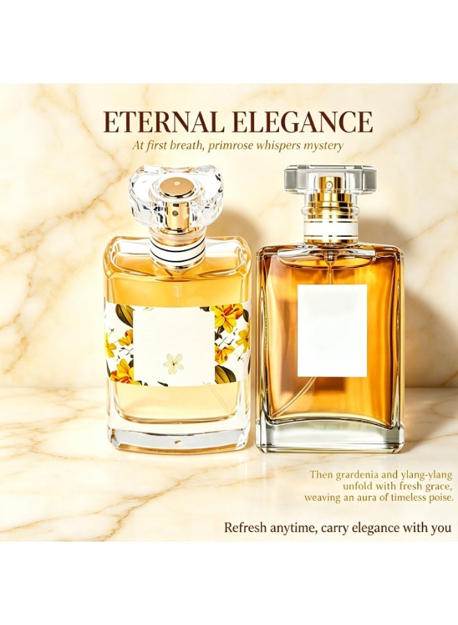 قطعتان - ماء عطر - عطر عنبري فاخر يدوم طويلاً للنساء، برائحة البرغموت والبرالين والباتشولي - رائحة فاخرة تدوم طويلاً للنساء - مثالي للاستخدام اليومي - Image 3