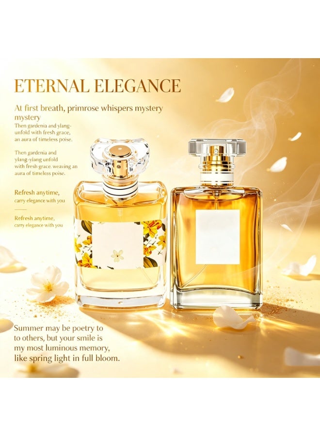 قطعتان - ماء عطر - عطر عنبري فاخر يدوم طويلاً للنساء، برائحة البرغموت والبرالين والباتشولي - رائحة فاخرة تدوم طويلاً للنساء - مثالي للاستخدام اليومي - Image 2