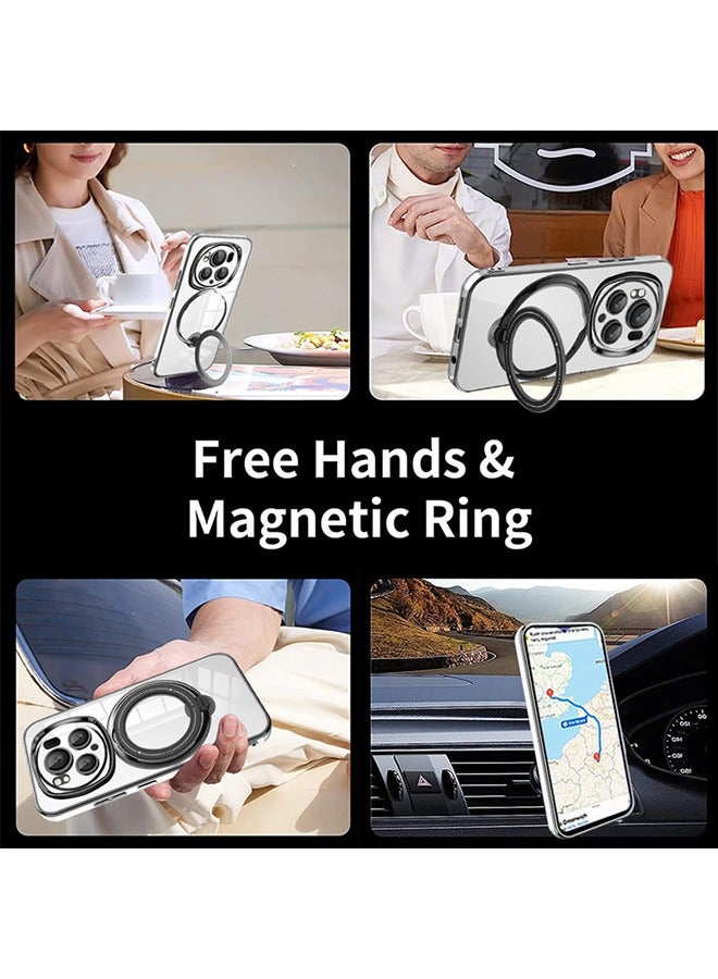 Case for Honor Magic 6 Pro 5G with Magnetic Ring Stand, Compatible with Mag-safe, High Quality Drop, Shockproof Hard Luxury Phone Cases with Camera Lens Protector Phone Cover (Black)  - Image 5