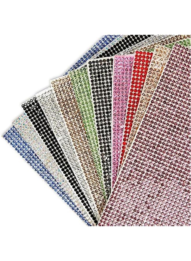 9.4 x 8 Inch Bling Car Trim Self-Adhesive Rhinestone DIY Decoration Sticker Car Accessories for Women, Car Bling Interior Exterior Decoration (Small 9.4 x 8, Amber) - Image 5