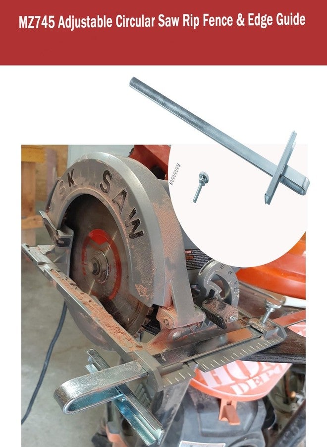 Hugexpen MZ745 Adjustable Circular Saw Rip Fence and Edge Guide Replaces for Skil 13896, 2 610 034 814 - Image 4