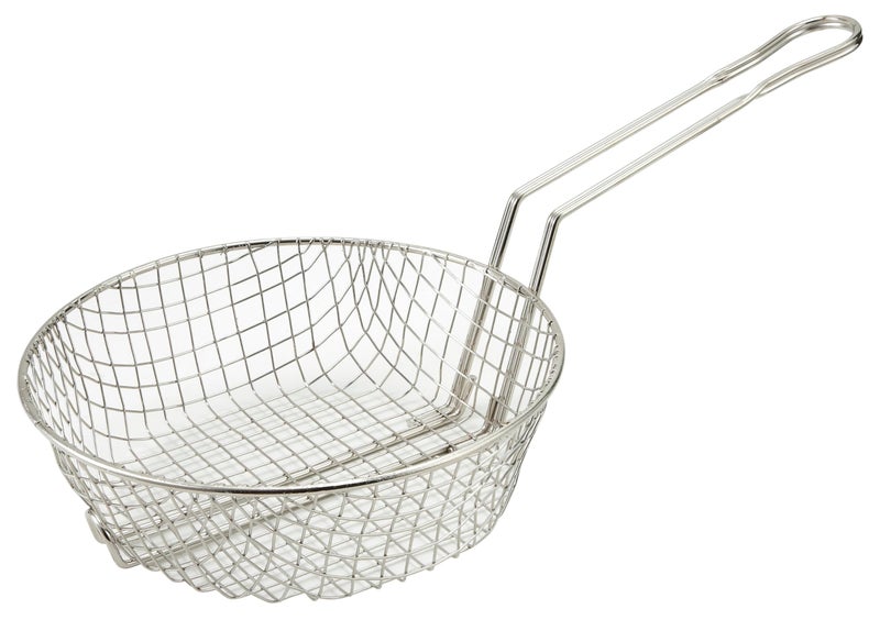 Winco Culinary Basket, 10-Inch Diameter, Coarse Mesh, Medium, Nickel