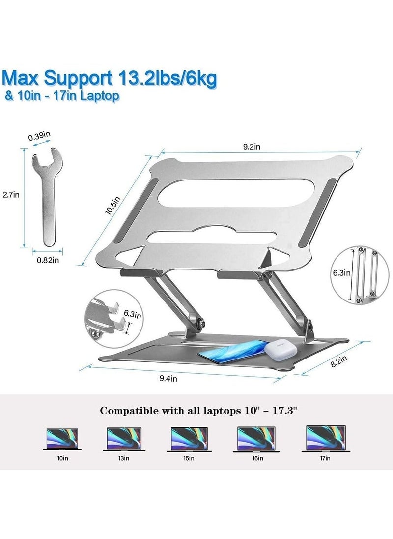 Adjustable Laptop Stand, Ergonomic Laptop Stand for Desk , Light Weight Aluminum Laptop Holder, Computer Stand Compatible with Mac MacBook Pro Air, Lenovo, HP, Dell and More - Image 5