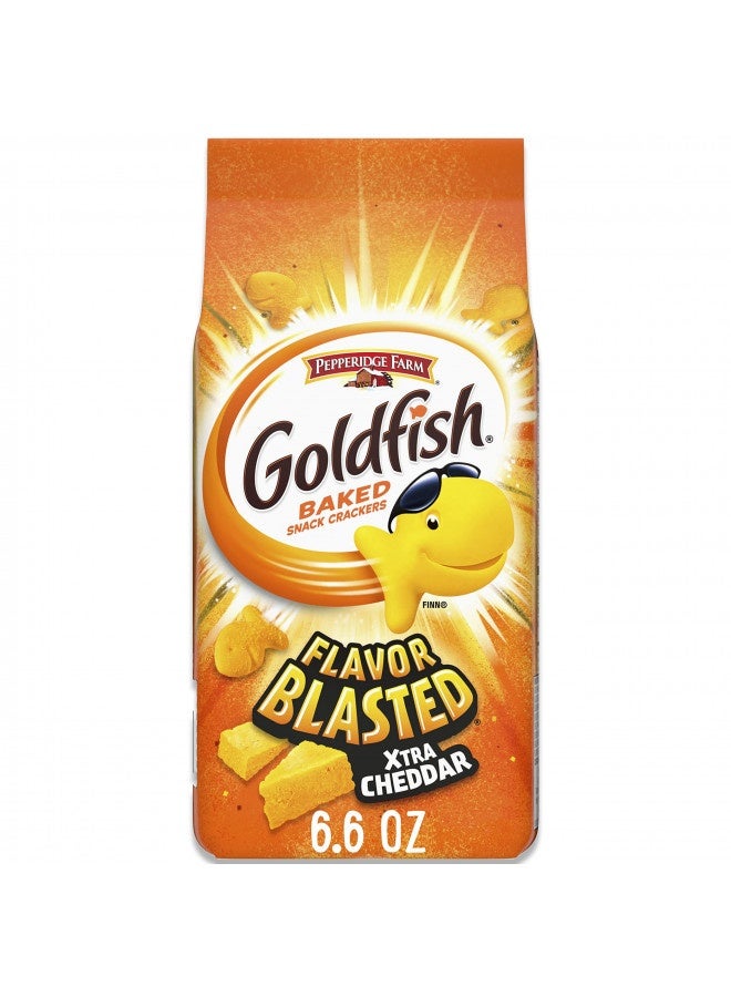 Pepperidge Farm Goldfish Flavor Blasted Xtra Cheddar Cheese Crackers, Baked Snack Crackers, 6.6 Oz Bag - Image 2