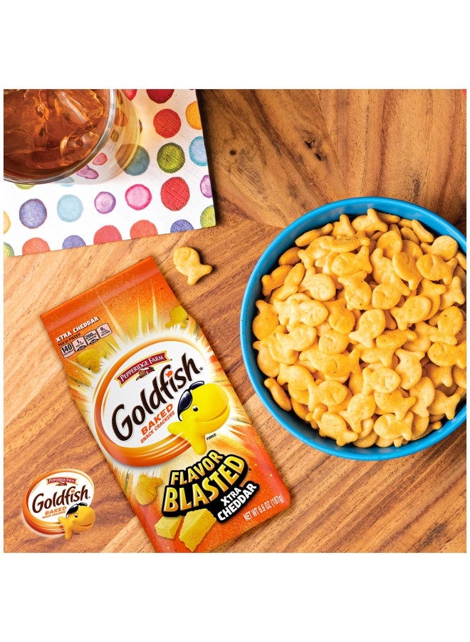 Pepperidge Farm Goldfish Flavor Blasted Xtra Cheddar Cheese Crackers, Baked Snack Crackers, 6.6 Oz Bag - Image 3