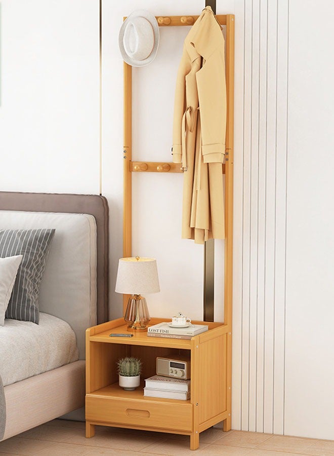 keke Multifunctional Modern Solid Wood Bedside Table with Large Coat Rack  - Image 1