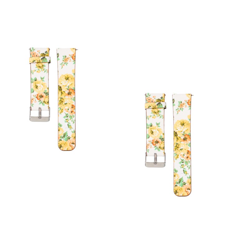 2pcs PU Leather Watchband Wrist Band Ethnic Style Replacement Floral Watch Strap - Image 1