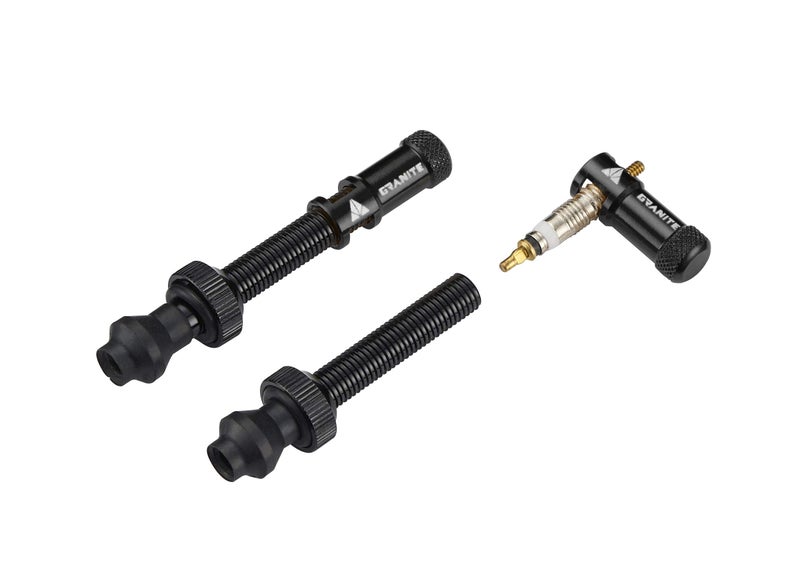 Granite Juicy Nipple Valve Cap and Presta Valve Stem Set, Bike Tire Caps Dust Covers with Valve Core Removing Function, Durable Alloy Tire Valve Cap (Black)
