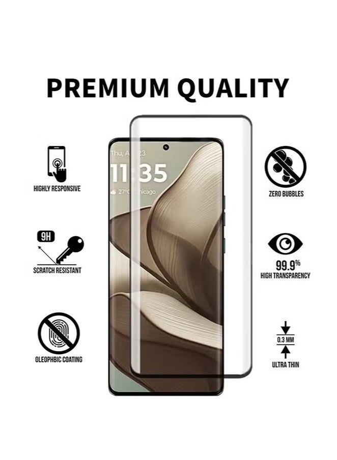 JAJEEK 2 Pcs Screen Protector Compatible with Motorola Edge 50 5G – 9H Tempered Glass Film, HD Clear Display Protection, Bubble Free Installation, Anti Scratch Screen Guard - Image 3