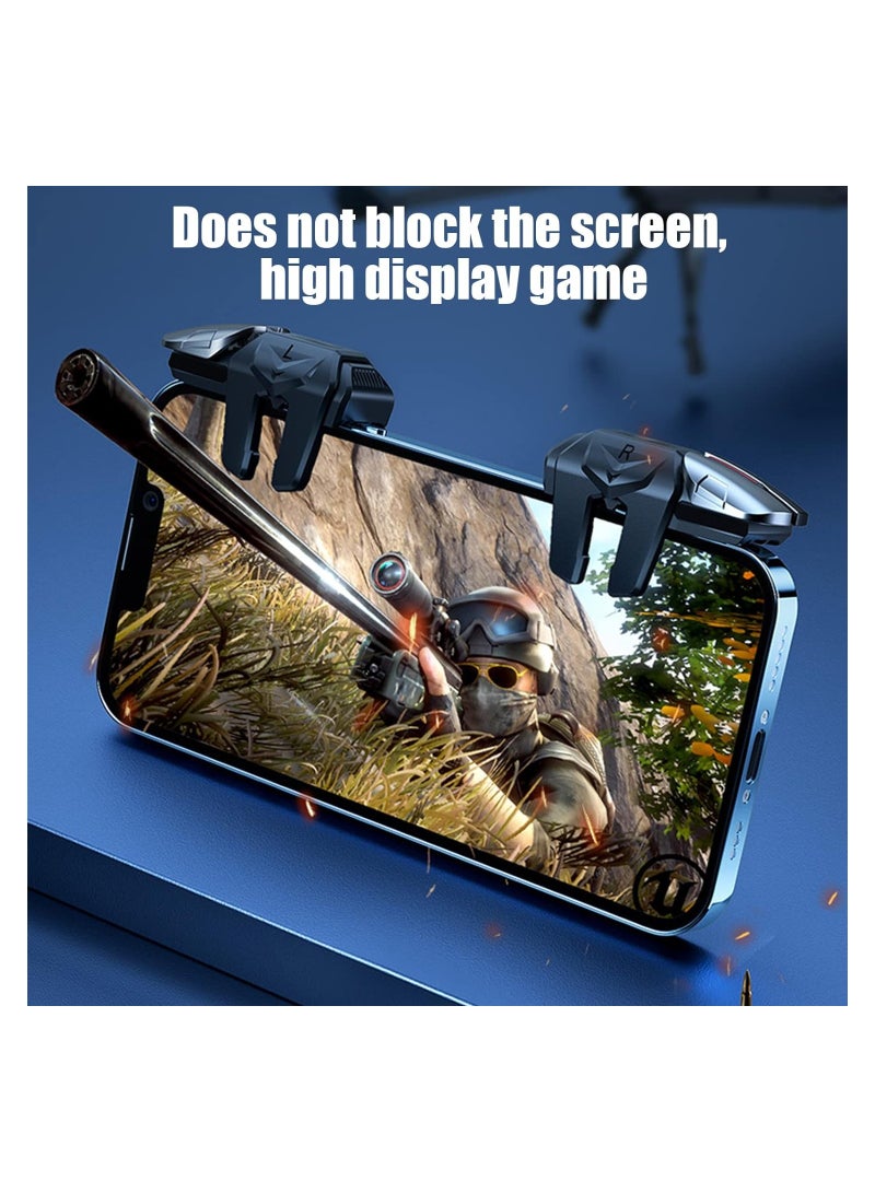 6-Finger Mobile Game Controller Triggers for PUBG, Call of Duty, Fortnite, Knives Out, and Rules of Survival - Compatible with iPhone, Android, and iPad (1 Pair)