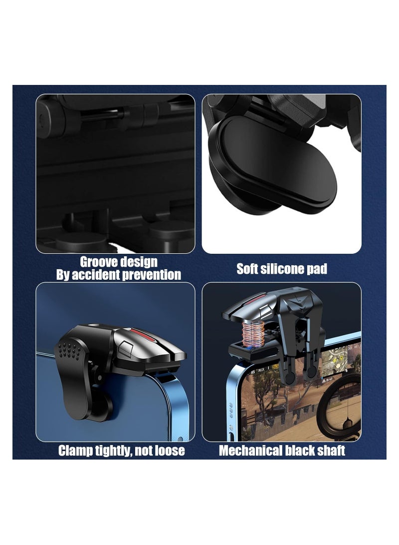 6-Finger Mobile Game Controller Triggers for PUBG, Call of Duty, Fortnite, Knives Out, and Rules of Survival - Compatible with iPhone, Android, and iPad (1 Pair)