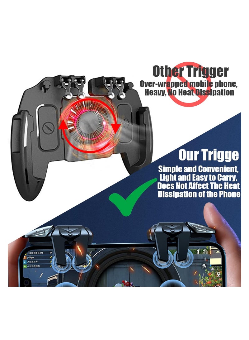 6-Finger Mobile Game Controller Triggers for PUBG, Call of Duty, Fortnite, Knives Out, and Rules of Survival - Compatible with iPhone, Android, and iPad (1 Pair)