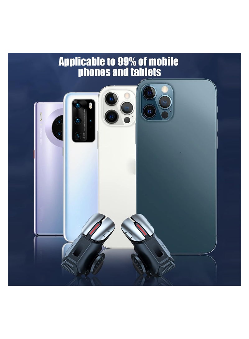 6-Finger Mobile Game Controller Triggers for PUBG, Call of Duty, Fortnite, Knives Out, and Rules of Survival - Compatible with iPhone, Android, and iPad (1 Pair)