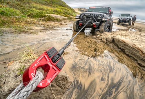 Factor 55 فاكتور 55 00080-01 فلاتلينك E (خبير) يستبدل خطاف الونش التقليدي بشاكلة/D-Ring أقوى أقصى حمل 16,000 رطل فشل نهائي أكبر من 40,000 رطل - أحمر - Image 3