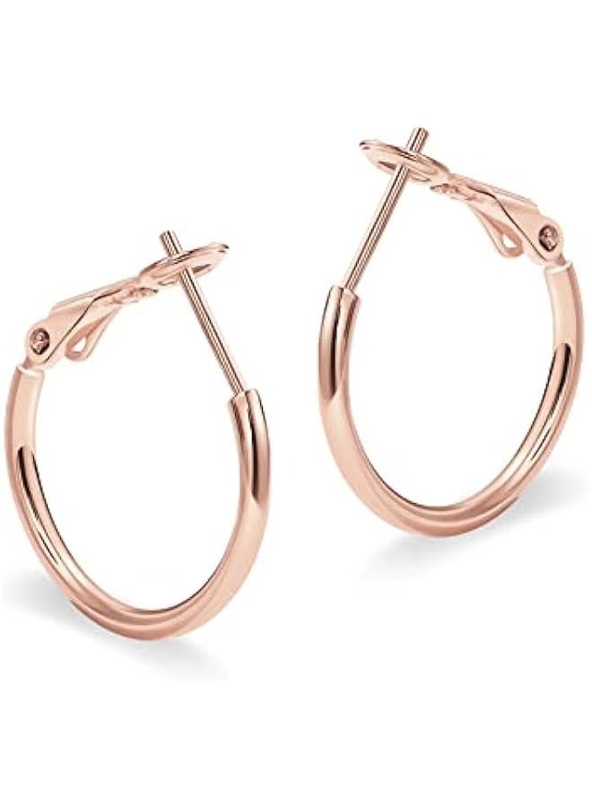 PAVOI 14K Gold Plated Sterling Silver Post Hoops | Large Hoops Earring | Lightwight Gold Hoop Earrings for Women  - Image 3