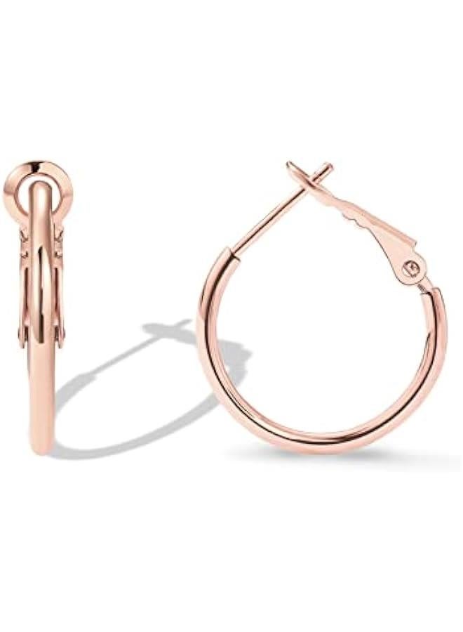 PAVOI 14K Gold Plated Sterling Silver Post Hoops | Large Hoops Earring | Lightwight Gold Hoop Earrings for Women  - Image 1