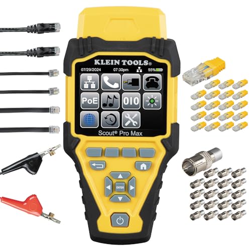 Klein Tools VDV501770 Cable Tester Set Scout Pro Max Ethernet CoaxVideo Phone RJ11RJ12RJ45 FConnector Cables TestnMap Remotes - Image 1