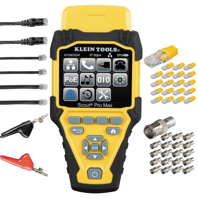 Klein Tools VDV501770 Cable Tester Set Scout Pro Max Ethernet CoaxVideo Phone RJ11RJ12RJ45 FConnector Cables TestnMap Remotes - Image 2