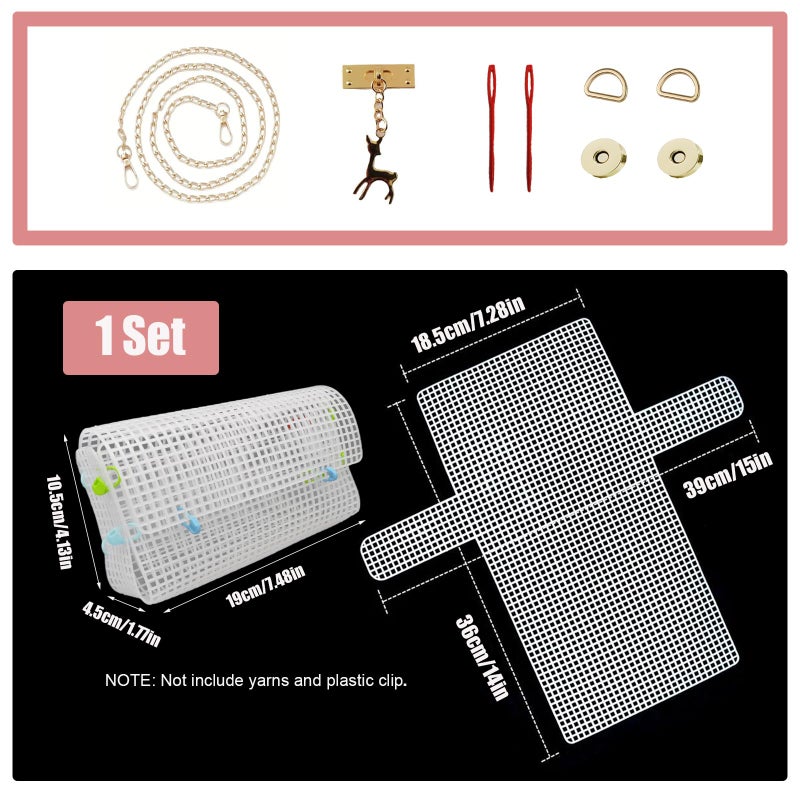 SXYYDSG 1 Set Blank Needlepoint Canvas Sheets, Hand- Knit Woven Bag Making Tool, DIY Plastic Mesh Canvas Sheet Knitting Kit for Handmade Yarn Knit Crochet Projects and DIY Sewing Bag - Image 2