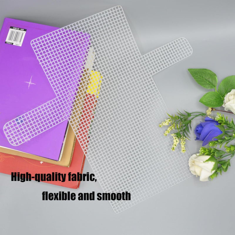 SXYYDSG 1 Set Blank Needlepoint Canvas Sheets, Hand- Knit Woven Bag Making Tool, DIY Plastic Mesh Canvas Sheet Knitting Kit for Handmade Yarn Knit Crochet Projects and DIY Sewing Bag - Image 5