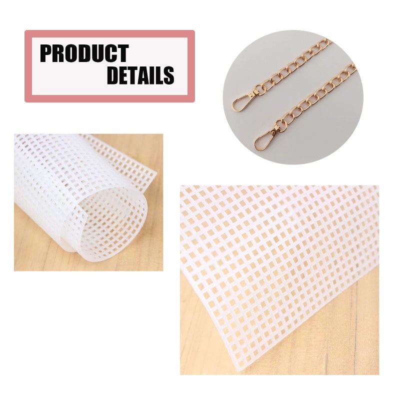 SXYYDSG 1 Set Blank Needlepoint Canvas Sheets, Hand- Knit Woven Bag Making Tool, DIY Plastic Mesh Canvas Sheet Knitting Kit for Handmade Yarn Knit Crochet Projects and DIY Sewing Bag - Image 3