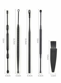 Excefore Set of5 Ear Wax Removal Tool Stainless Steel Earpick Wax Remover Curette Ear Pick Cleaner Spoon with Storage Box  - Image 5
