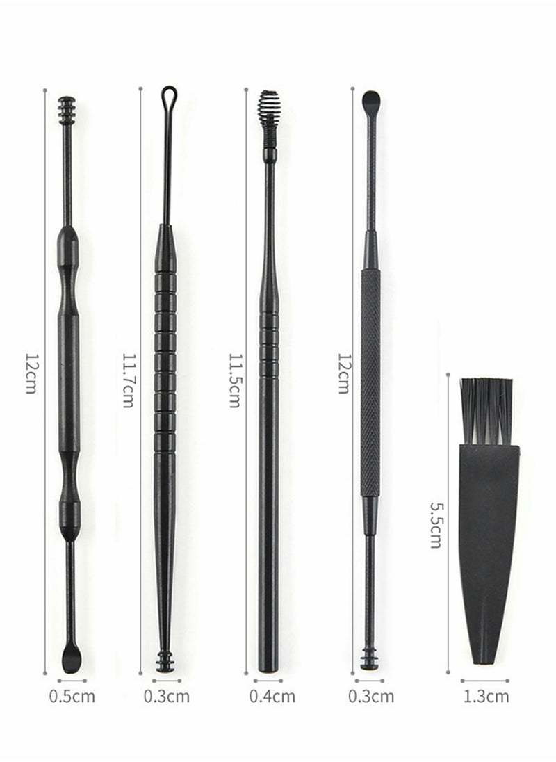Excefore Set of5 Ear Wax Removal Tool Stainless Steel Earpick Wax Remover Curette Ear Pick Cleaner Spoon with Storage Box  - Image 5
