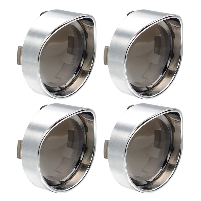 غطاء عدسة إشارة الانعطاف المدخن NTHREEAUTO 2 بوصة مع حواف كروم متوافقة مع هارلي داينا ستريت جلايد رود كينغ