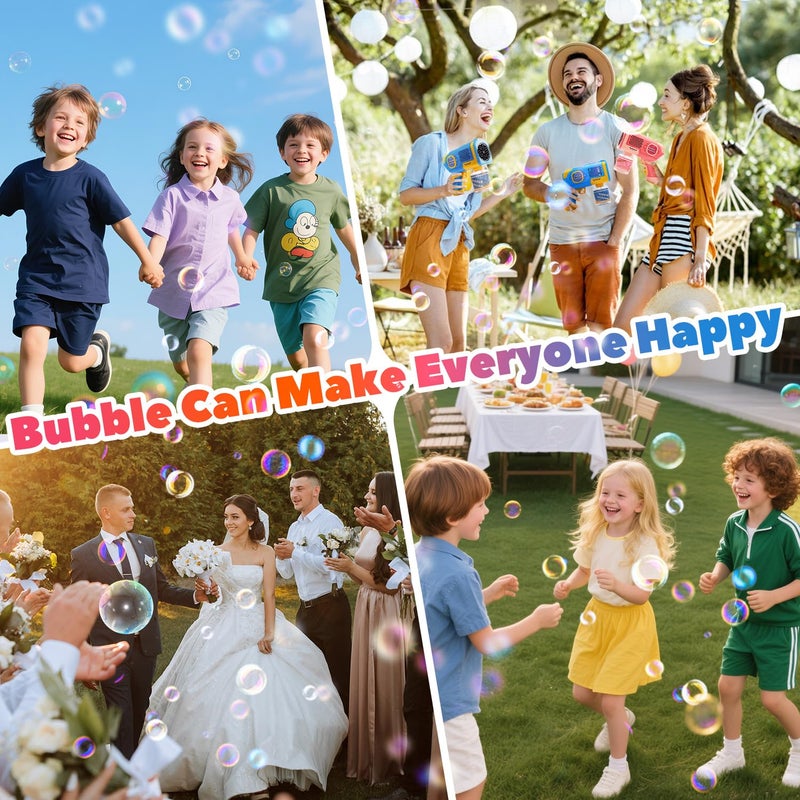 EagleStone 2 Pack Bubble Guns with 4 Bottles Solution, Automatic Bubble Machine Blaster for Kids & Adults â€“ Light Up Summer Toy for Outdoor, Birthday Gifts, Easter, Wedding Party Favor Bubble - Image 5