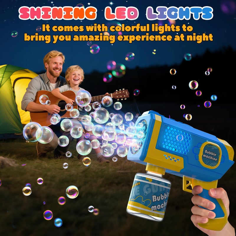 EagleStone 2 Pack Bubble Guns with 4 Bottles Solution, Automatic Bubble Machine Blaster for Kids & Adults â€“ Light Up Summer Toy for Outdoor, Birthday Gifts, Easter, Wedding Party Favor Bubble - Image 3