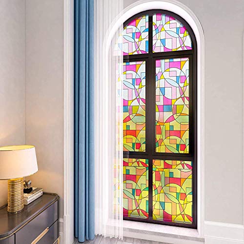 WALLTON Privacy Vinyl Frosted Window Film Glass Sticker Self-Adhesive Film Tint Wallpaper Opaque Sheet for Glass Privacy Cover Window, Door, Office, Home.| Anti-UV. (16x192 Inch, Moroccan) - Image 4
