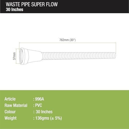 LIPKA Pack of 2 PVC Kitchen Sink Waste Pipe 30 Inches | Flexible Drainage Outlet Hose for Sink, Wash Basin, Utility Area | Anti-Clog, Leak-Proof Waste Water Pipe - Image 3