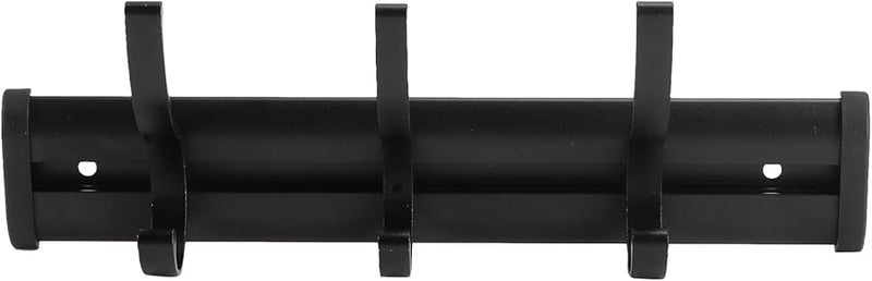 Adjustable Aluminum Bathroom Wall Hook Rack Black 3 Hook Towel Clothes Organizer - Image 1