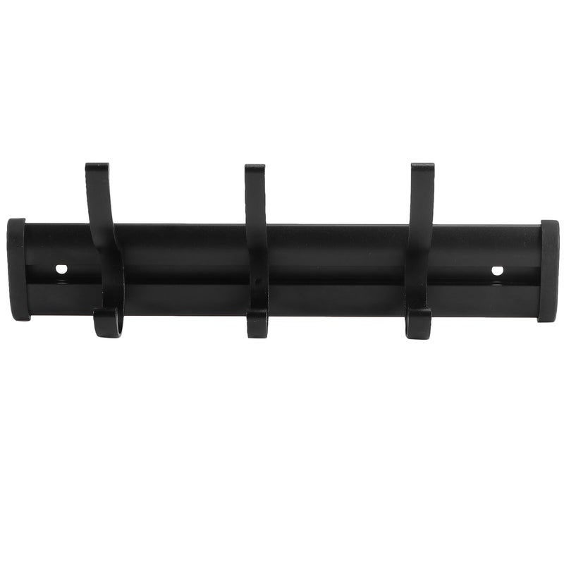 Adjustable Aluminum Bathroom Wall Hook Rack Black 3 Hook Towel Clothes Organizer - Image 2