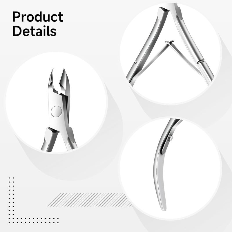 Stainless Steel Cuticle Nippers Professional, Nail Cutter Precision With Grip Comfortable, For Home Use And Salon, 4.1 In / 10.6 Cm, 0.07/34 G, Ideal Dead Skin Removal For - Image 5