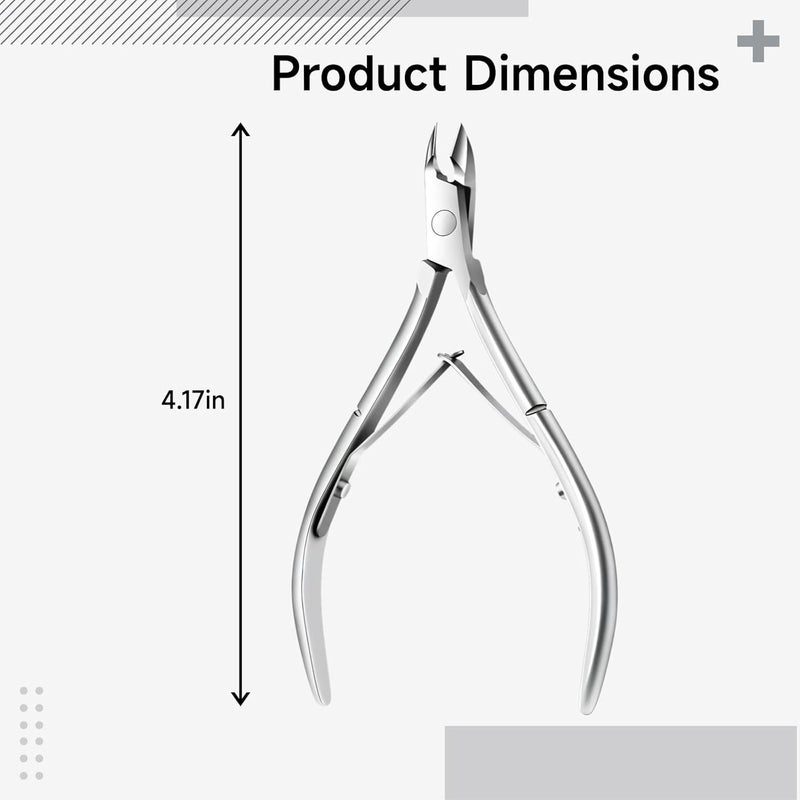 Stainless Steel Cuticle Nippers Professional, Nail Cutter Precision With Grip Comfortable, For Home Use And Salon, 4.1 In / 10.6 Cm, 0.07/34 G, Ideal Dead Skin Removal For - Image 2