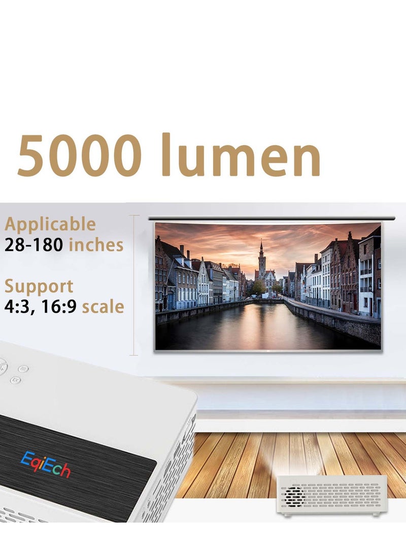 EqiEch Portable Projector 5000 Lumen 1080P Full HD Supported Compatible With Bluetooth WiFi TV Stick Smartphone HDMI USB AV - Image 3
