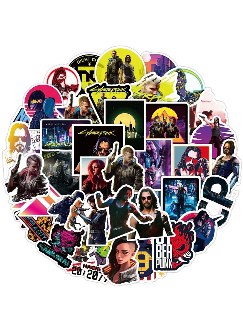general 50-Piece Cyberpunk 2077 Cute Vinyl Waterproof Sticker