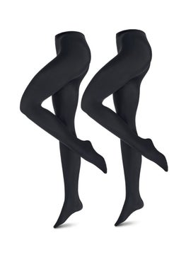 Tchibo Women 2 Pack Plain Tight, Black  - Image 2