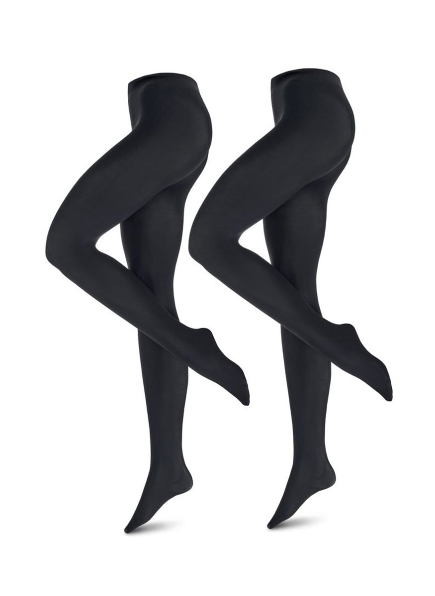 Tchibo Women 2 Pack Plain Tight, Black  - Image 2