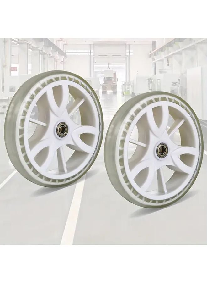 6.53 Inch PU Tire Rigid Bearing Wheels 2 Pcs Durable Smooth Ride For Carts Tool Carts - Image 2