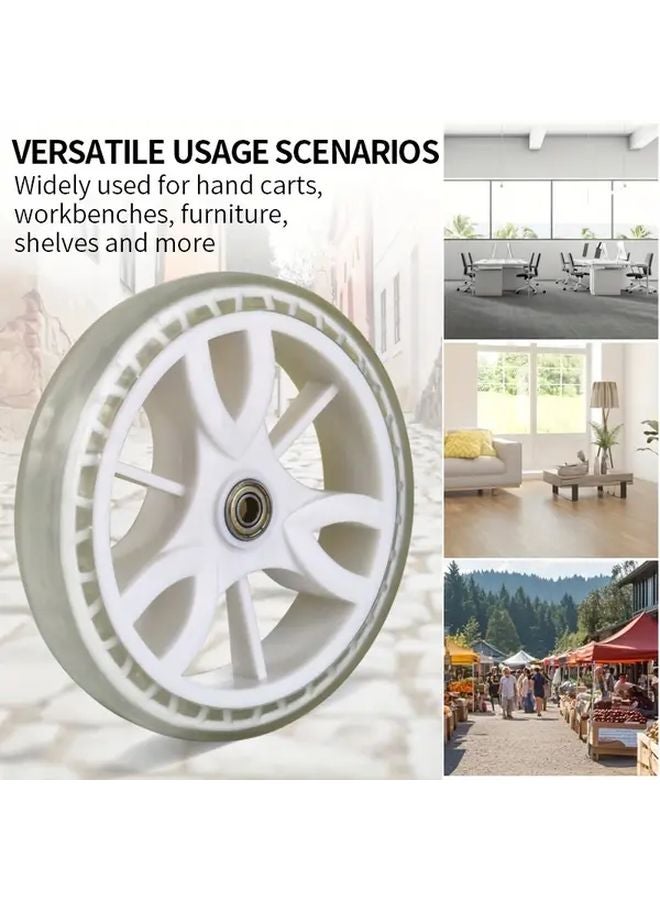 6.53 Inch PU Tire Rigid Bearing Wheels 2 Pcs Durable Smooth Ride For Carts Tool Carts - Image 4